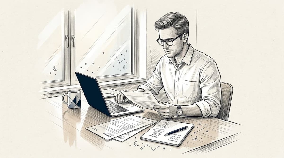 Homeowner checking home equity paperwork