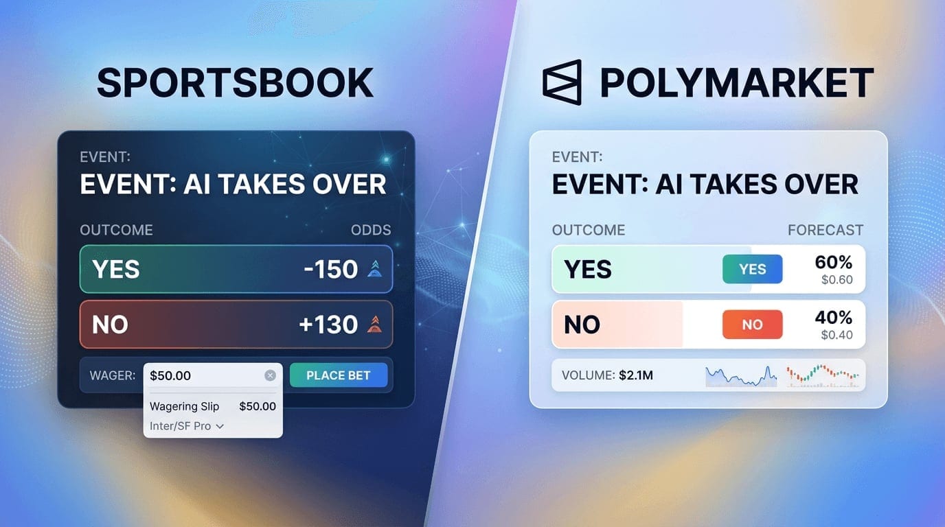 Sportsbook odds vs prediction market odds for the same event