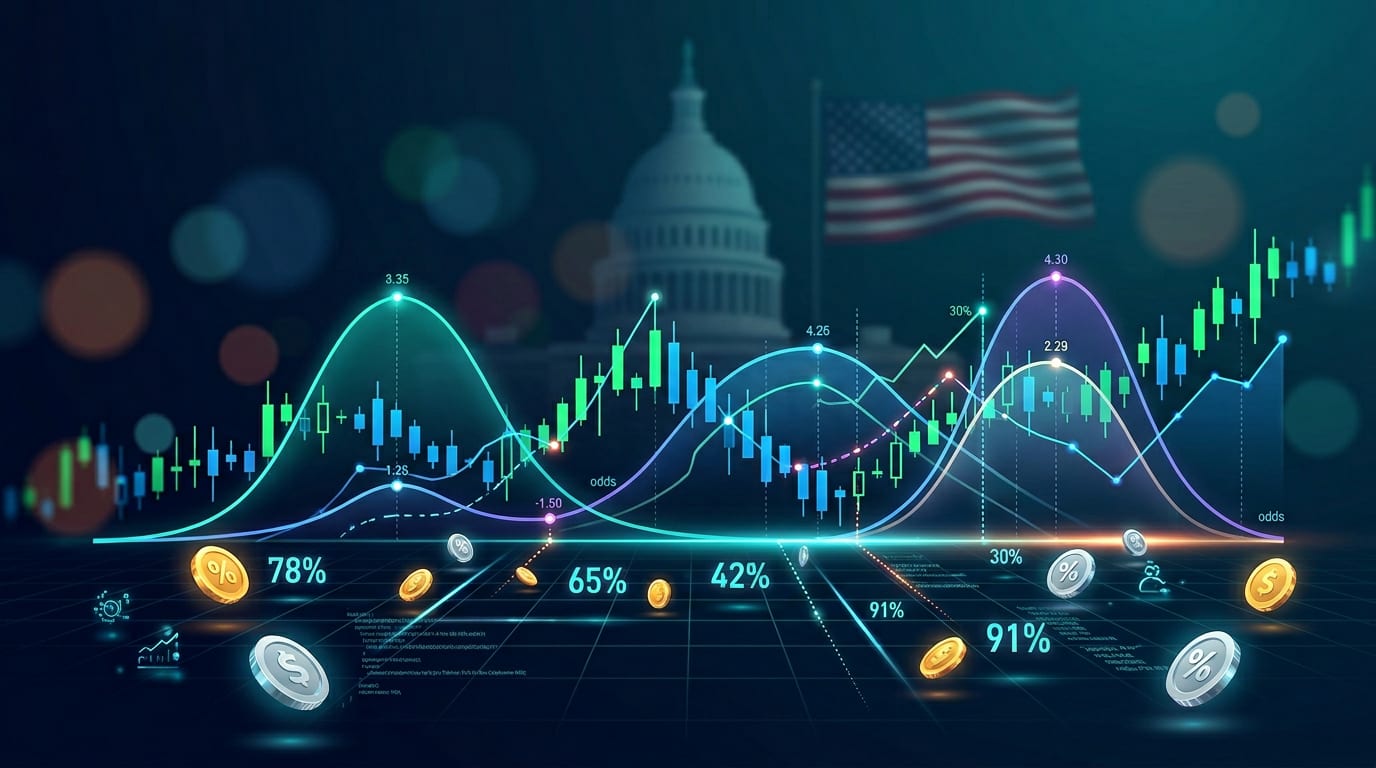 Abstract prediction market probability chart and finance concept art